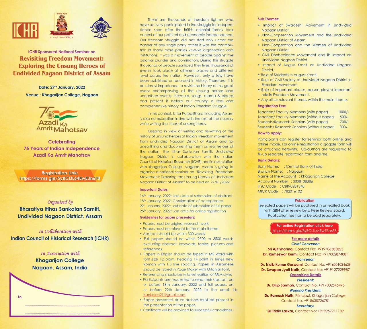 ICHR Sponsored National Semina